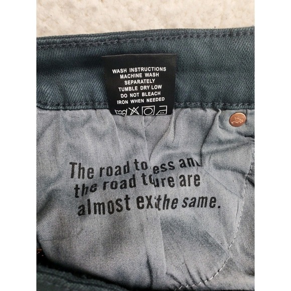 Valabasas Jeans Mens 38 Gray Blue Buttonfly Distressed Ripped Tapered (35x33) - Picture 11 of 13